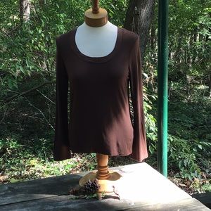 J Jill long sleeve Tee with silky neckline trim